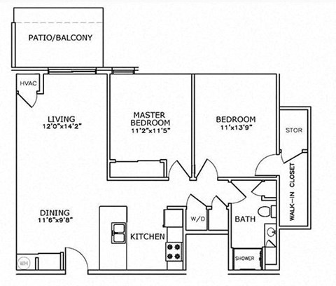 a floor plan of a house with bedrooms and baths